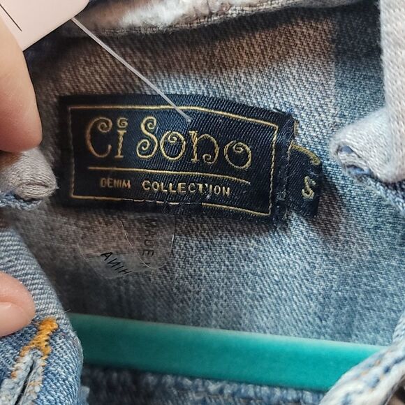 Ci Sono Girls Hooded Jean Vest - Picture 3 of 7